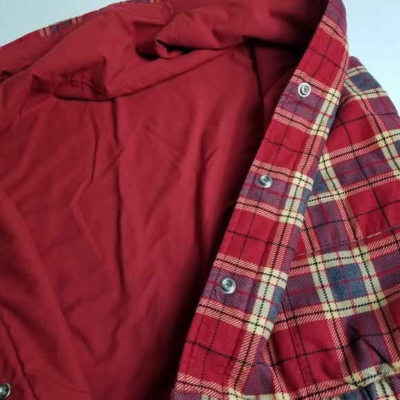 Liz Claiborne Reversible Snap Front Red Tan Corduroy Vest Excellent Size L - Picture 7 of 8